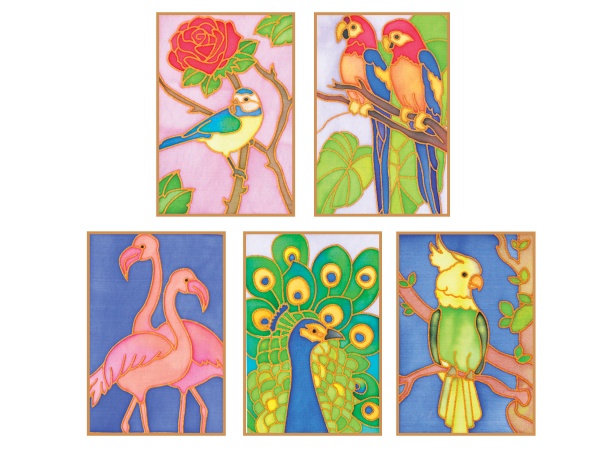 Pack of 5 Assorted Gutta Outlines - Bird Selection