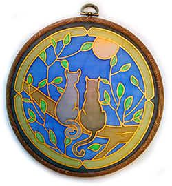 Two Cats 18cm Suncatcher