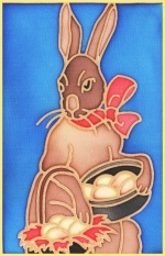 Easter Rabbit with basket Design Card