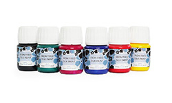 Value Pack of 6 x 30ml bottles of Silkcraft Iron Fixed Silk Paint
