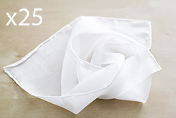 Pack of 25 Ponge 5 Silk handkerchieves 28cm x 28cm approx