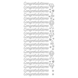 Congratulations Sheet of Silver self adhesive stickers