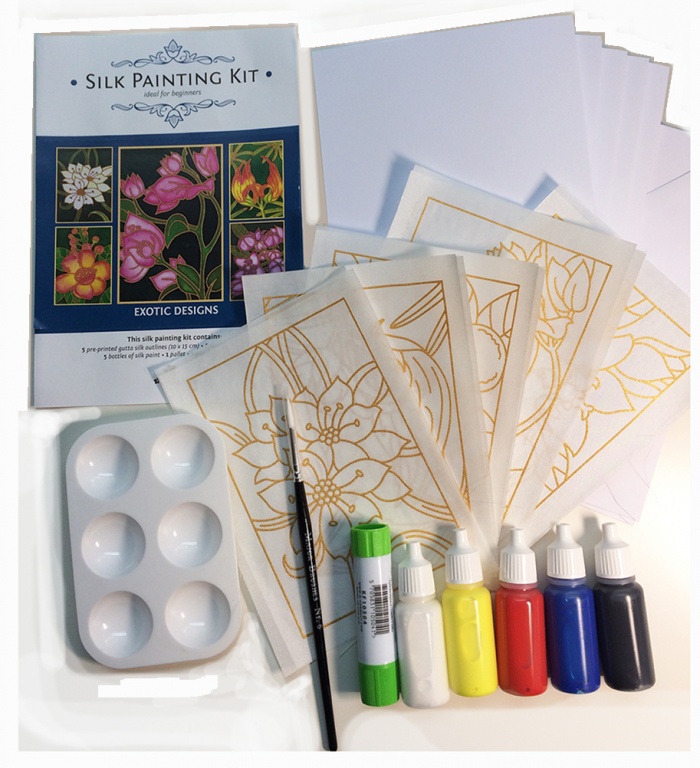 Silk Painting Card Making Kit - Exotic Flowers