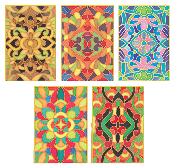 Pack of 5 Assorted Gutta Outlines -Kaleidoscope Pack