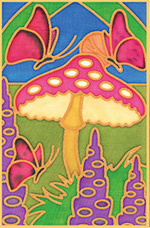Butterfly and Toadstool Design Card
