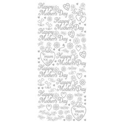 Happy Mother's Day Sheet of Silver self adhesive stickers