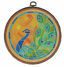 Stained Glass Peacock 18cm Suncatcher