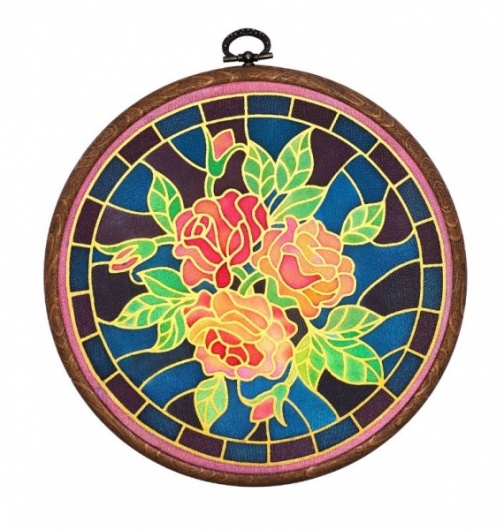 Stained Glass Rose18cm Suncatcher